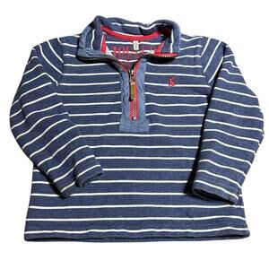 Joules Junior Dale boy's half zip saltwash sweatshirt in navy stripe size 2 y